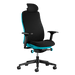 En Herman Miller Vantum Gaming Chair i Abyss blå set forfra.