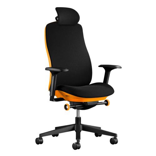 En Herman Miller Vantum Gaming Chair i Helio orange set forfra.