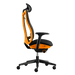 Set fra siden af ​​en Herman Miller Vantum Gaming Chair i Helio orange fra højre.