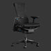 Frontvinklet billede af en Herman Miller X Logitech Embody gaming stol i cyan