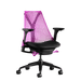 Front view of an interstellar pink Sayl office chair from Herman Miller Gaming, designed by Yves Béhar.